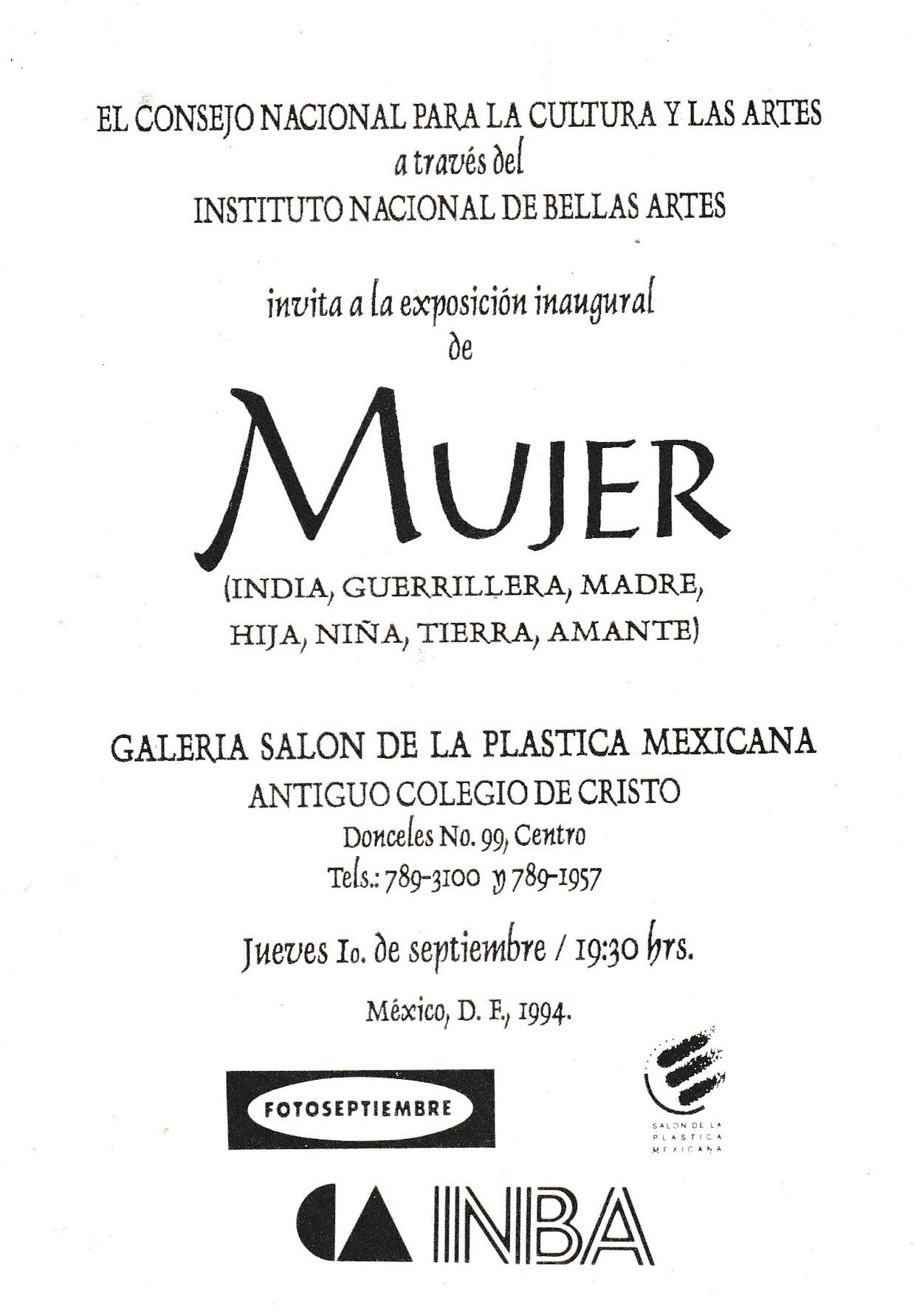 1994 — INBA / Salón de la Plástica Mexicana: Mujer