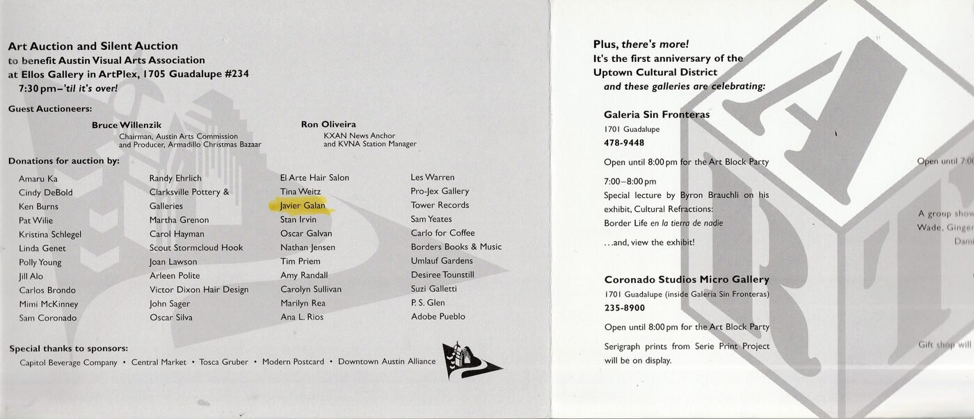 1998 — Art Block Party / Silent Auction (Javier Galán)