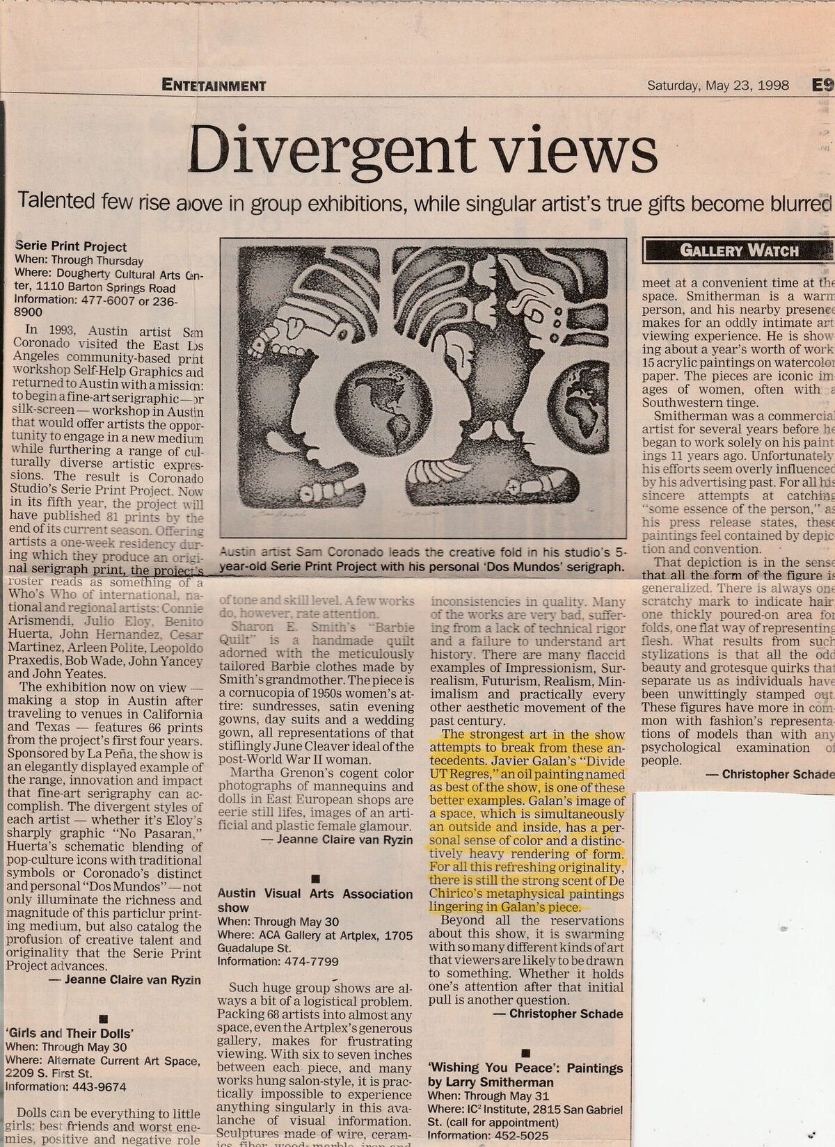 1998 — Austin American-Statesman: Divergent views (Divide UT Regnes)