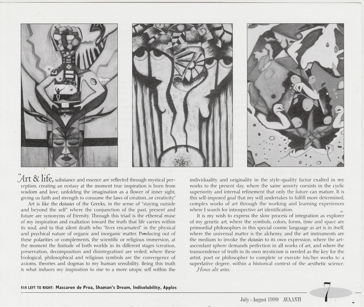 1999 — AVAANTI art statement & works