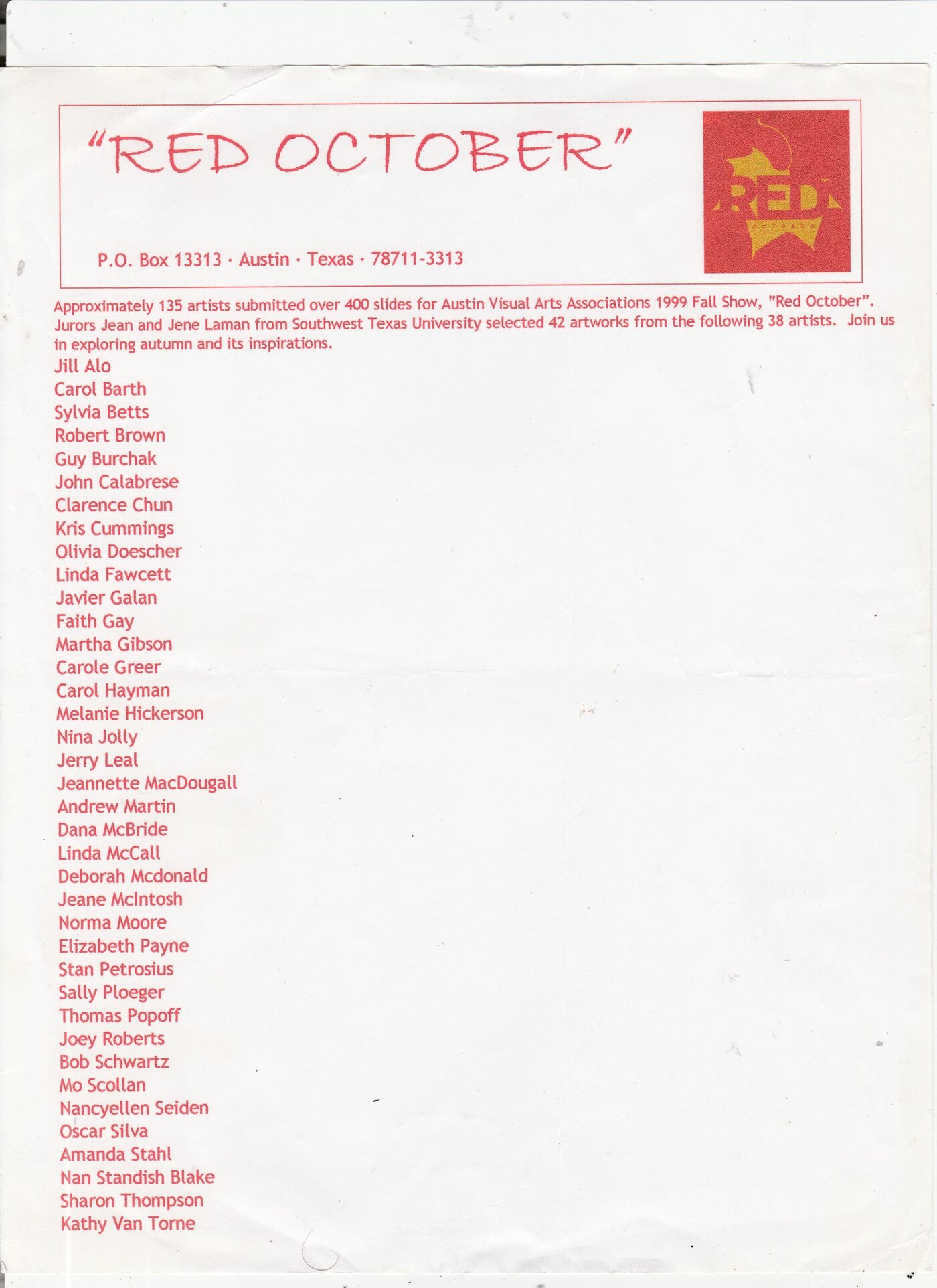 1999 — Red October selected artists