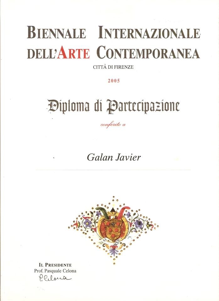 2005 — Diploma di Partecipazione, Florence Biennale